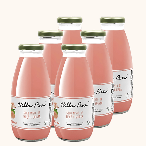 Kit 6X: Suco de Goiaba e Maçã Integral Sem Açúcar Villa Piva 300ml Kit 6X: Suco de Goiaba e Maçã Integral Sem Açúcar Villa Piva 300ml