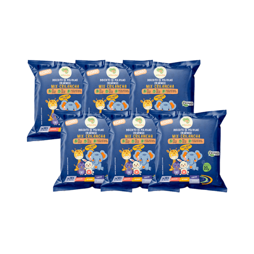 Kit 6X: Biscoito de Polvilho Mix Vegano Orgânico Crilancha 20g