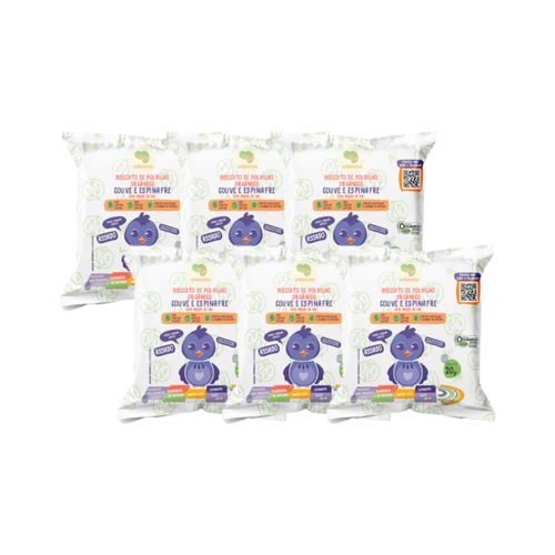 Kit 6X: Biscoito de Polvilho Couve e Espinafre Vegano Orgânico Crilancha 20g