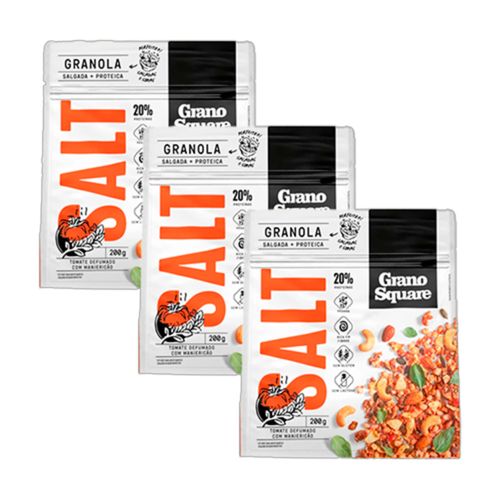 Kit 3X: Granola Salt Tomate com Manjericão Sem Glúten GranoSquare 200g