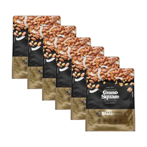 Kit 6X: Granola Premium Tradicional Sem Glúten GranoSquare 400g Kit 6X: Granola Premium Tradicional Sem Glúten GranoSquare 400g