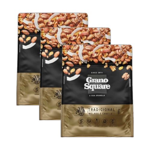 Kit 3X: Granola Premium Tradicional Sem Glúten GranoSquare 400g Kit 3X: Granola Premium Tradicional Sem Glúten GranoSquare 400g