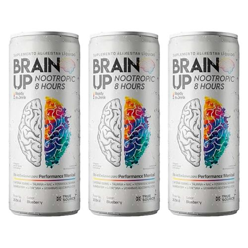 Kit 3X: True Brain Up Nootropic Ready to Drink Blueberry True Source 269ml