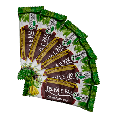 Kit 6X: Barra de Frutas Banana da Terra Orgânica Selva e Paz 30g