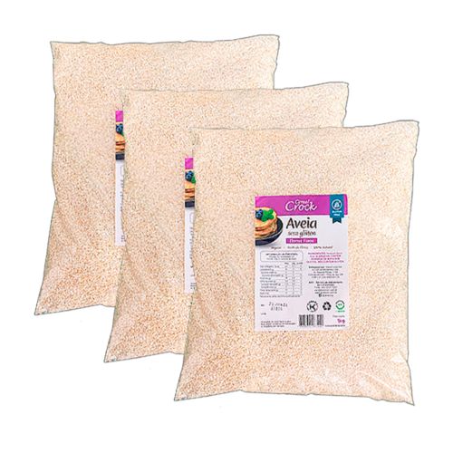 Kit 3X: Aveia em Flocos Finos Sem Glúten Leve Croc 1kg Kit 3X: Aveia em Flocos Finos Sem Glúten Leve Croc 1kg