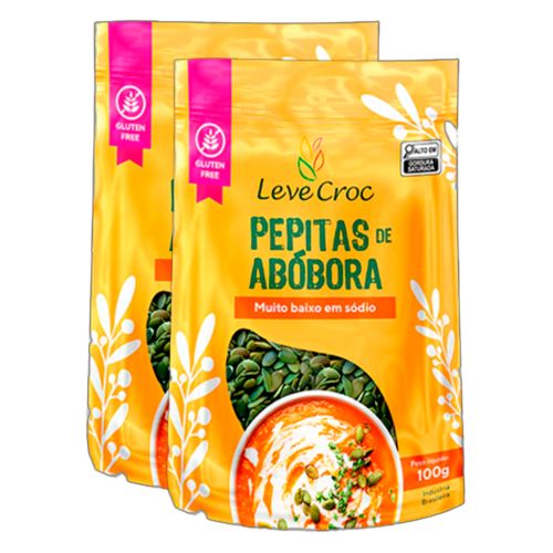 Kit 2X: Semente (Pepita) de Abóbora Crua Leve Croc 100g