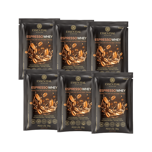 Kit 6X: Espresso Whey Sachê Essential Nutrition 30g Espresso