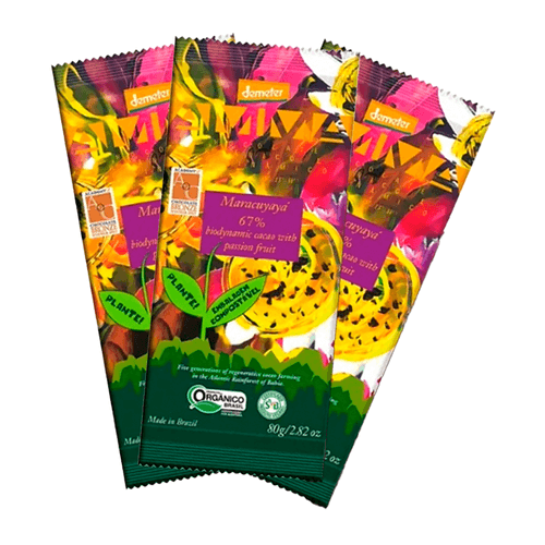 Kit 3X: Chocolate Maracuyayá 67% Cacau com Maracujá Orgânico Biodinâmico Amma Chocolate 80g