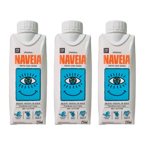 Kit 3X: Bebida Vegetal de Aveia Original Naveia 250ml