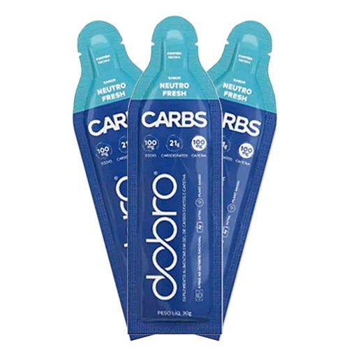 Kit 3X: Carbs Gel Neutro Fresh com Cafeína Dobro 30g Neutro Fresh com Cafeína