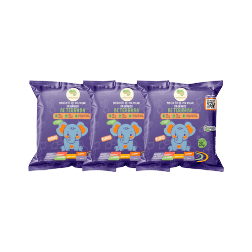 Kit 3X: Biscoito de Polvilho Beterraba Vegano Orgânico Crilancha 20g Kit 3X: Biscoito de Polvilho Beterraba Vegano Orgânico Crilancha 20g
