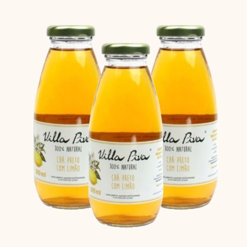 Kit 3X: Chá Preto com Limão Sem Açúcar Villa Piva 300ml