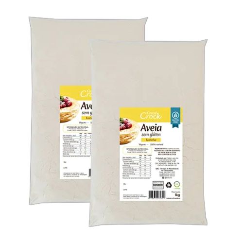 Kit 2X: Farinha de Aveia Sem Glúten Leve Croc 1kg