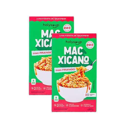 Kit 2X: Macarrão MacXicano com Frango Sem Glúten Holysoup 190g Kit 2X: Macarrão MacXicano com Frango Sem Glúten Holysoup 190g