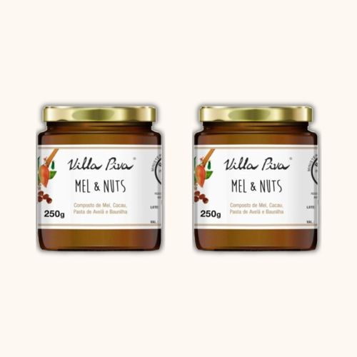 Kit 2X: Mel e Nuts com Cacau e Baunilha Villa Piva 250g