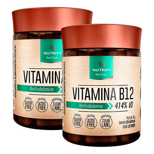 Kit 2X: Vitamina B12 Nutrify 120 Cápsulas