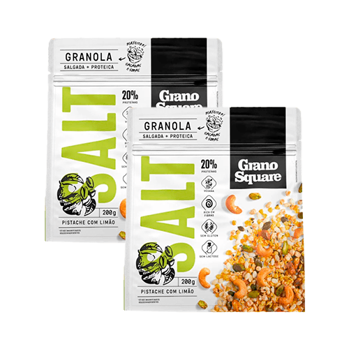 Kit 2X: Granola Salt Pistache com Limão Sem Glúten GranoSquare 200g
