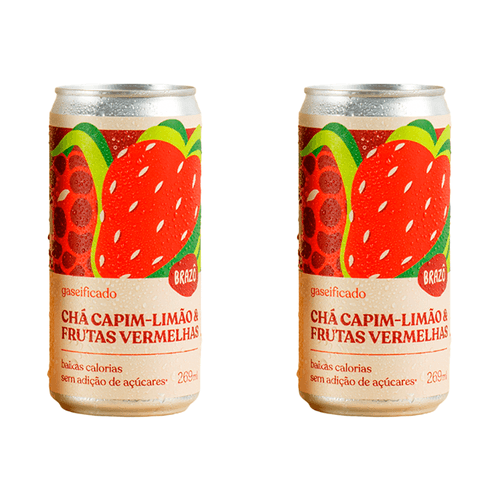 Kit 2X: Chá de Capim Limão com Frutas Vermelhas Gaseificado Brazô 269ml