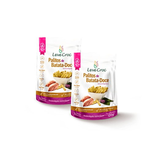 Kit 2X: Biscoito Palito Batata Doce Sem Glúten Leve Croc 120g