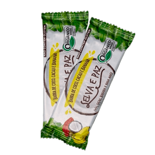 Kit 2X: Barra de Frutas Coco, Cacau e Banana Orgânica Selva e Paz 30g