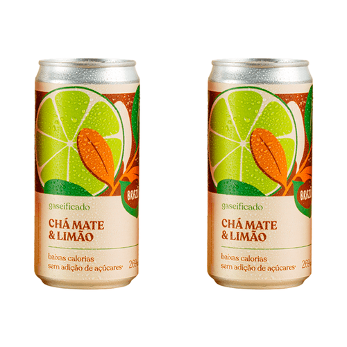 Kit 2X: Chá Mate com Limão Gaseificado Brazô 269ml