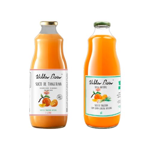 Kit 2 Sucos Integrais Villa Piva: Tangerina, Tangerina com Capim Cidreira Kit 2 Sucos Integrais Villa Piva: Tangerina, Tangerina com Capim Cidreira