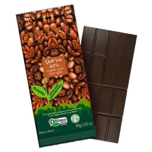 Chocolate Qah Wa 60% Cacau com Café Orgânico Amma Chocolate 80g