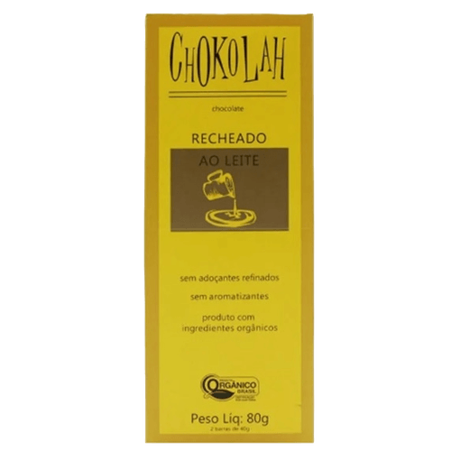 Chocolate ao Leite 40% Cacau Recheado Orgânico CHoKolaH 80g Chocolate ao Leite 40% Cacau Recheado Orgânico CHoKolaH 80g