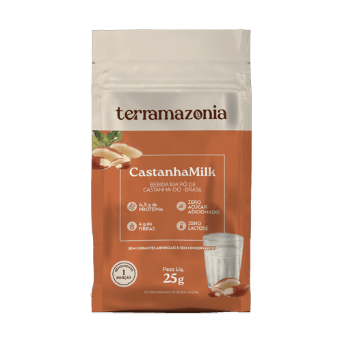 Bebida Vegetal de Castanha do Pará em Pó Castanha Milk Sachê Terramazônia 25g