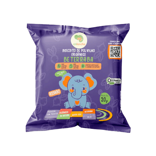 Biscoito de Polvilho Beterraba Vegano Orgânico Crilancha 20g