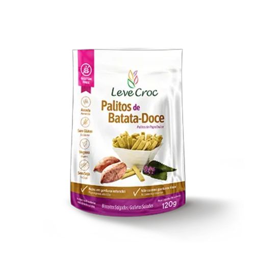 Biscoito Palito Batata Doce Sem Glúten Leve Croc 120g