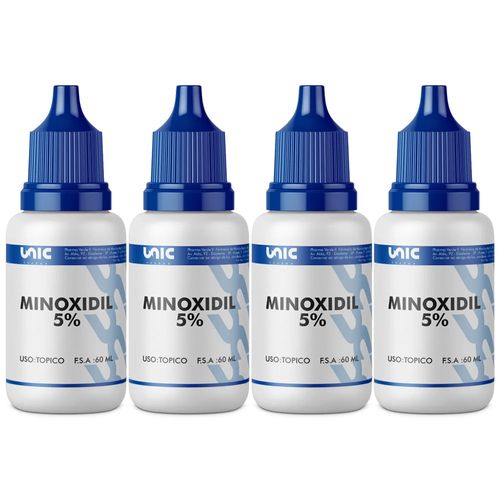 Kit 4 frascos de Minoxidil 5% com 60ml