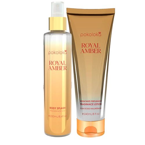 Kit Pokoloka Royal Amber - Loção Body Splash 250ml + Body Lotion 240ml NULO
