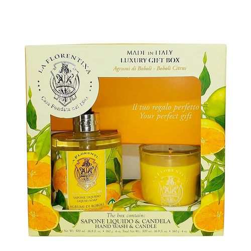 Kit La Florentina Bell Relax Citrus Sabonete Líquido 500ml + Vela Aromática 160g NULO