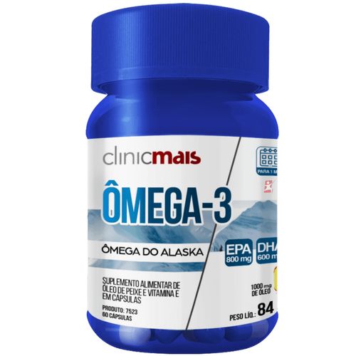 ÔMEGA 3 DO ALASKA EPA 800MG DHA 600MG 60 CÁPSULAS – CLINICMAIS