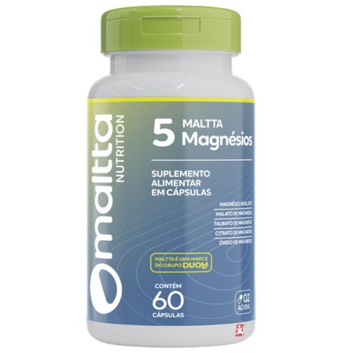 MALTTA 5 MAGNÉSIOS QUELATO + MALATO + TAURATO + CITRATO + ÓXIDO 60 CÁPSULAS - MALTTA NUTRITION MALTTA 5 MAGNÉSIOS QUELATO + MALATO + TAURATO + CITRATO + ÓXIDO 60 CÁPSULAS - MALTTA NUTRITION