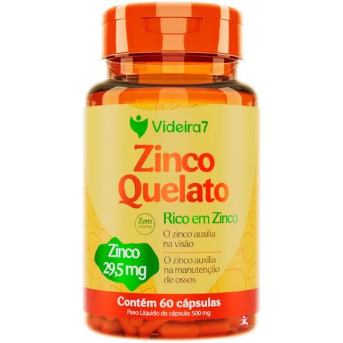 ZINCO QUELATO SUPER CONCENTRADO 29,5MG 60 CAPSULAS 1 AO DIA - VIDEIRA 7