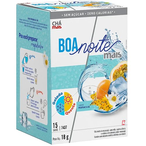 CHA BOA NOITE INFUSÃO GELADO OU QUENTE MARACUJÁ 15 SACHES - CHÁ MAIS