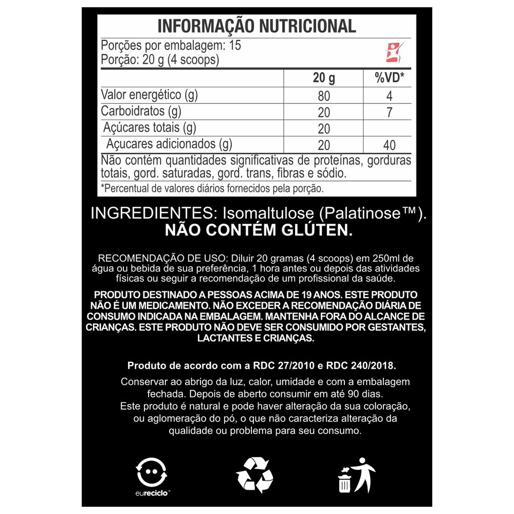 PALATINOSE ISOMALTULOSE 100% VEGANA SABOR NEUTRO 300G - DUOM ...