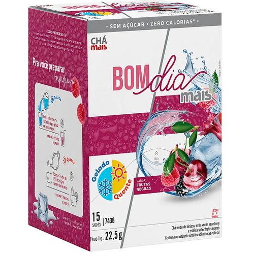 CHA BOM DIA INFUSÃO GELADO OU QUENTE FRUTAS NEGRAS 15 SACHES - CHÁ MAIS