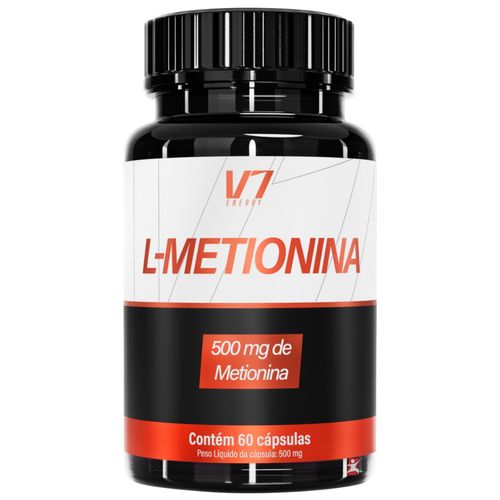 L-METIONINA 500MG POR PORÇÃO CONSUTRUA SUA FORÇA 60 CAPSULAS - V7 ENERGY