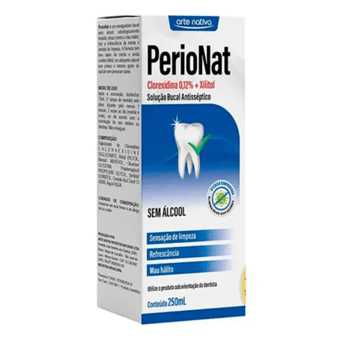 Perionat Solução Bucal Sem Alcool 250ml - Arte Nativa Perionat Solução Bucal Sem Alcool 250ml - Arte Nativa