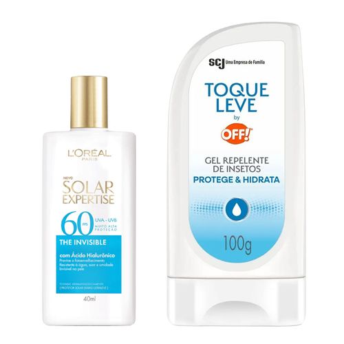 Kit-Protetor-Solar-LOreal-Paris-FPS-60-The-Invisible-40ml--Repelente-Off-100g-Gel Kit-Protetor-Solar-LOreal-Paris-FPS-60-The-Invisible-40ml--Repelente-Off-100g-Gel