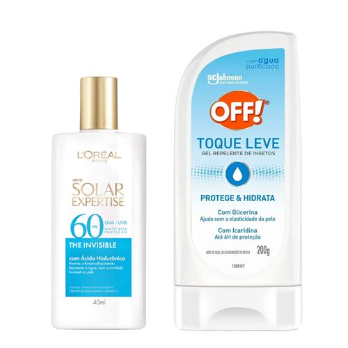 Kit-Protetor-Solar-LOreal-Paris-FPS-60-The-Invisible-40ml--Repelente-Off-200g-Gel Kit-Protetor-Solar-LOreal-Paris-FPS-60-The-Invisible-40ml--Repelente-Off-200g-Gel