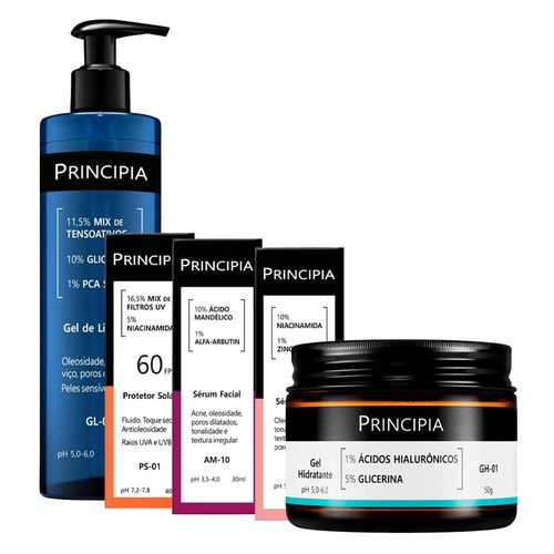 Kit-Principia-Gel-de-Limpeza-GL-02-350g--Hidratante-GH-01-50g--Serum-Nc-10-30ml--Serum-AM-10-30ml--Protetor-Solar-FPS-60-PS-01-40ml-Fluido Kit-Principia-Gel-de-Limpeza-GL-02-350g--Hidratante-GH-01-50g--Serum-Nc-10-30ml--Serum-AM-10-30ml--Protetor-Solar-FPS-60-PS-01-40ml-Fluido