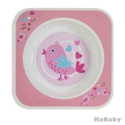 Prato Bowl Quadrado Pássaro Rosa Prato Bowl Quadrado Pássaro Rosa