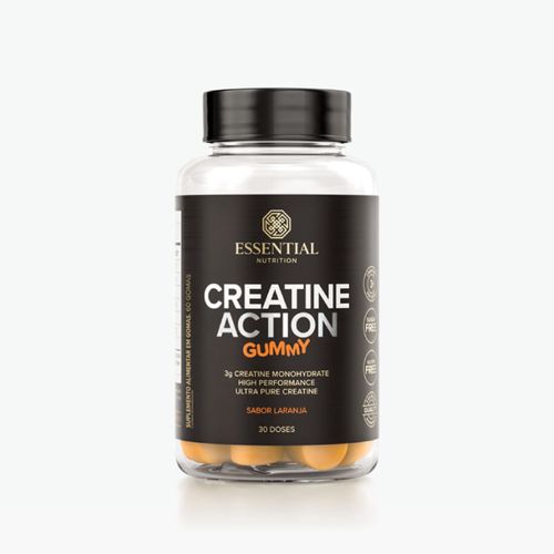Creatine Action Gummy Laranja Essential Nutrition 60 Gomas Creatine Action Gummy Laranja Essential Nutrition 60 Gomas
