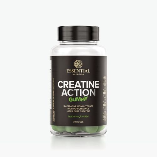 Creatine Action Gummy Maçã Verde Essential Nutrition 60 Gomas