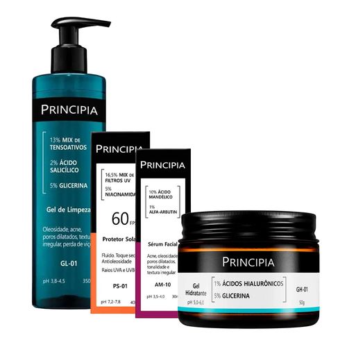 Kit-Principia-Gel-De-Limpeza-Gl-01-350g--Serum-AM-10-30ml--Hidratante-GH-01-50g--Protetor-Solar-FPS-60-PS-01-40ml Kit-Principia-Gel-De-Limpeza-Gl-01-350g--Serum-AM-10-30ml--Hidratante-GH-01-50g--Protetor-Solar-FPS-60-PS-01-40ml