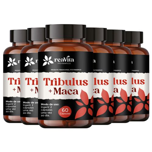 Kit 06 Tribulus Terrestris com Maca Peruana 60 CÁPS - Reavita